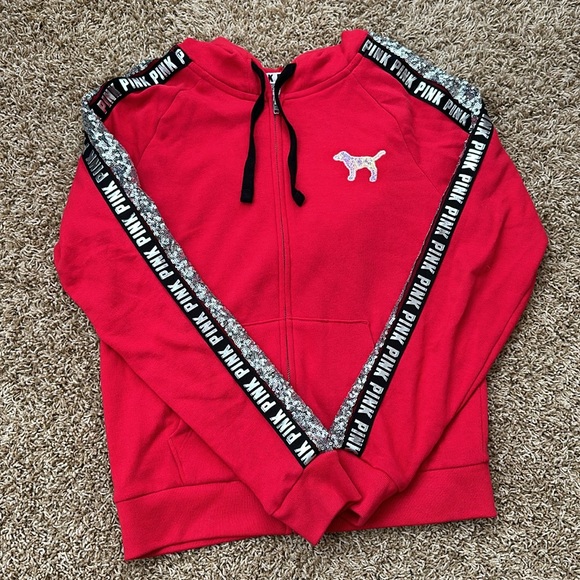 Red Blinged Victoria Secret Pink jumpsuit - Picture 2 of 7